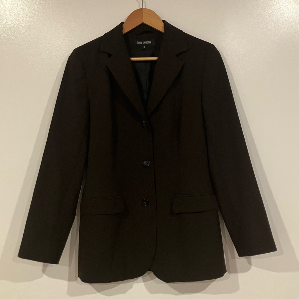 French Connection Brown Wool-Blend Blazer – Women’s Size 6